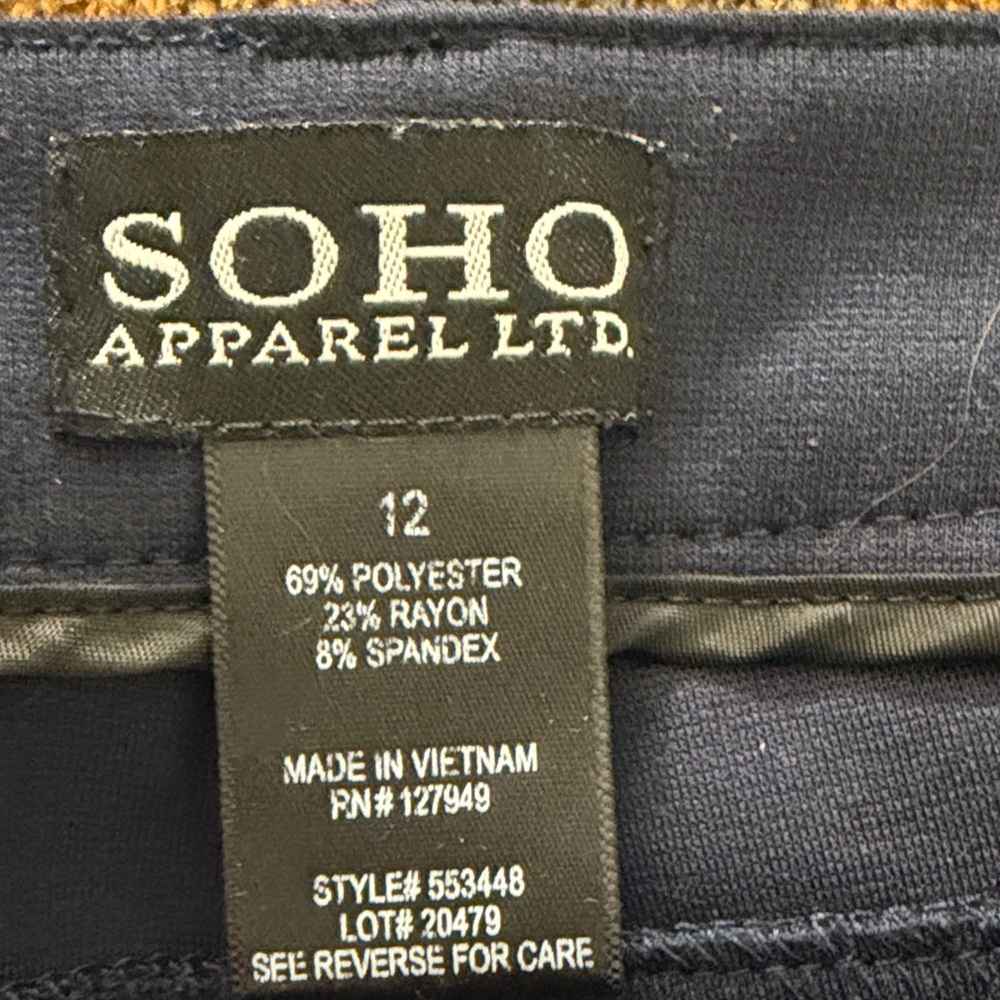 Soho Apparel Navy Women's Straight Leg Dress Pants Size 12 - Picture 4 of 11